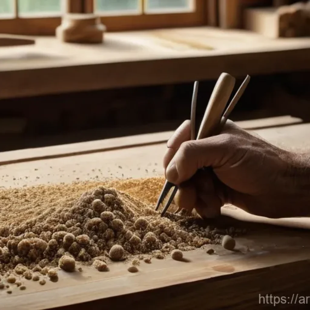 가구디자인 재료 과학 기초 - **Natural Wood Craftsmanship in a Rustic Workshop:**
    A hyper-realistic, high-resolution image sh...