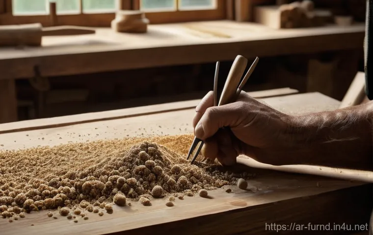 가구디자인 재료 과학 기초 - **Natural Wood Craftsmanship in a Rustic Workshop:**
    A hyper-realistic, high-resolution image sh...