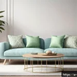 가구디자인에서 인간공학 적용 사례 - A modern ergonomic living room featuring a stylish adjustable sofa with built-in lumbar support and ...