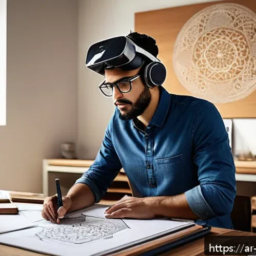 가구디자인 경력 개발 방법 - A modern furniture design studio scene showcasing a skilled Middle Eastern male designer working on ...